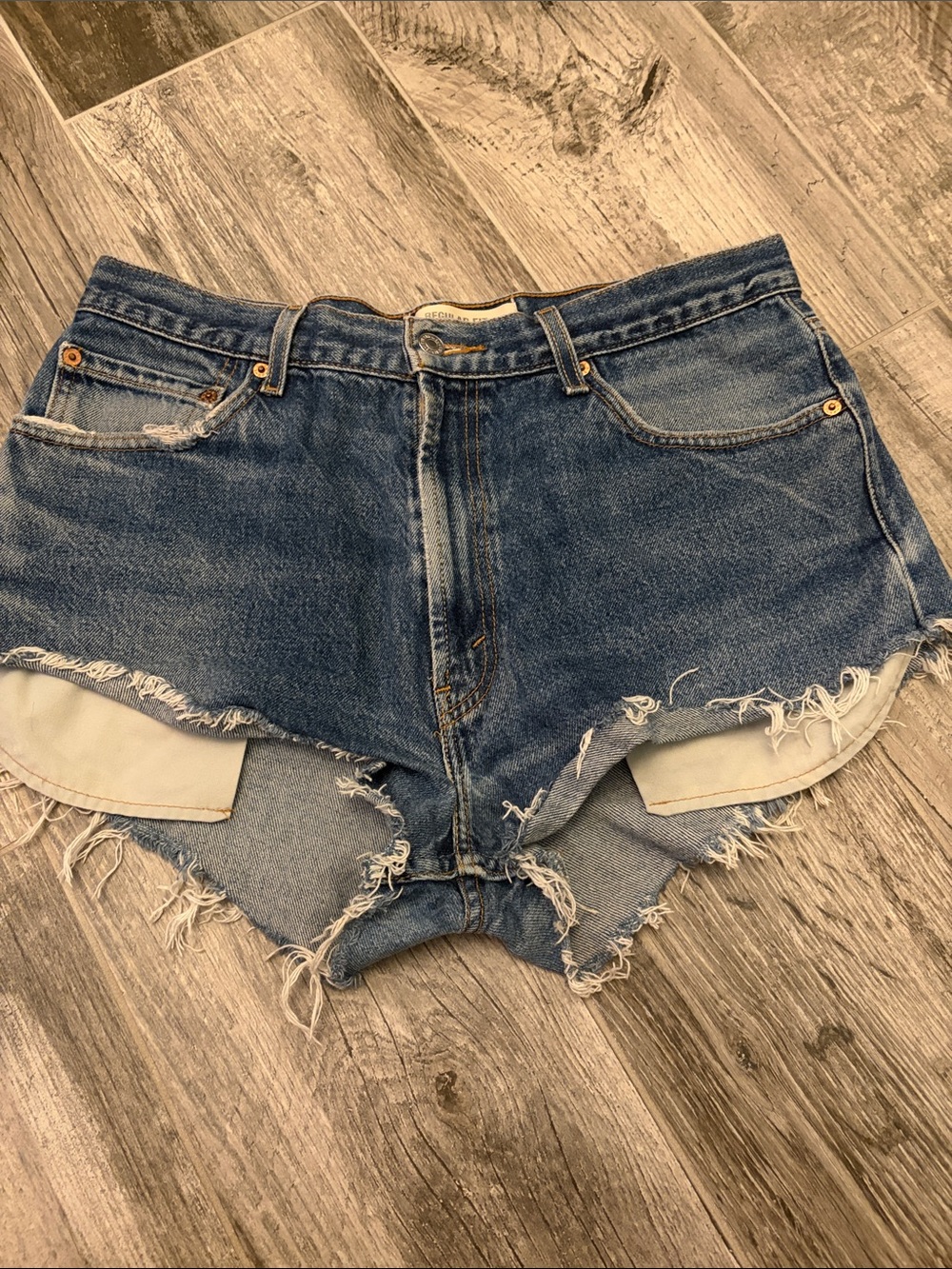 Levi's Distressed Denim Cutoff Shorts - Blue